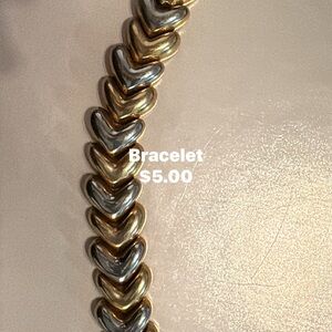 Elegant Gold and Silver Heart Bracelet